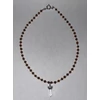 Kép 1/2 - Rudraksha (4 mm) amorf igazgyönggyel, ezüst, hegyikristály medállal, 45 cm