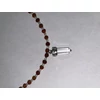 Kép 2/2 - Rudraksha (4 mm) amorf igazgyönggyel, ezüst, hegyikristály medállal, 45 cm