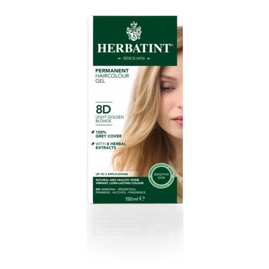 Herbatint 8D Arany világos szőke hajfesték, 150 ml