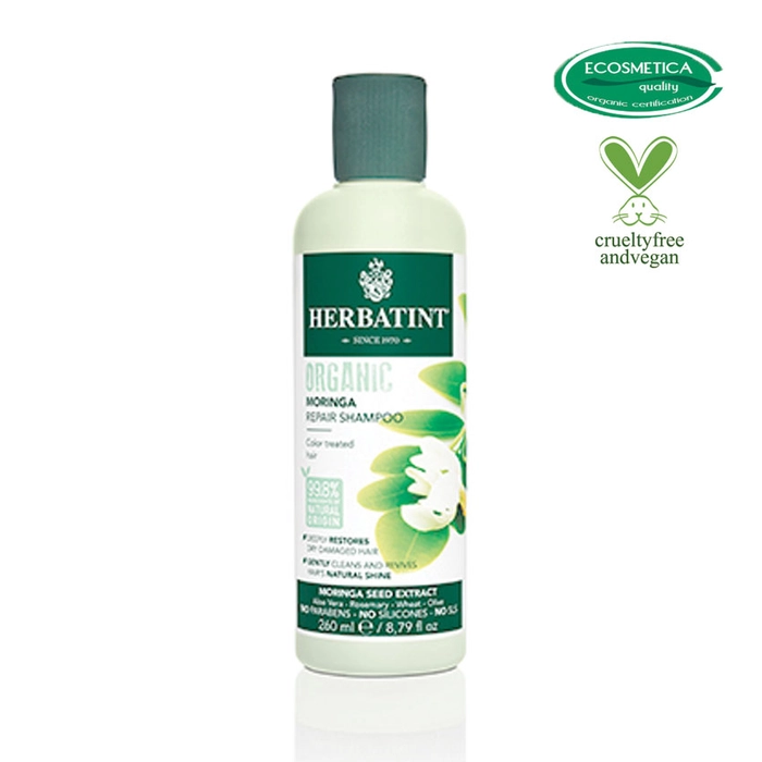 Herbatint MORINGA BIO regeneráló hajsampon festett hajra, 260 ml