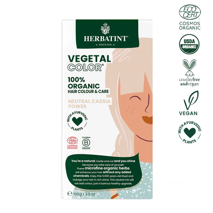 Herbatint Bio Vegetal Color NEUTRAL CASSIA, 2×50 g