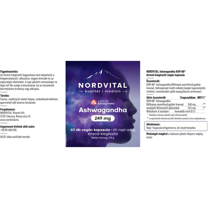 Nordvital Ashwagandha 249 mg kapszula - 60 db