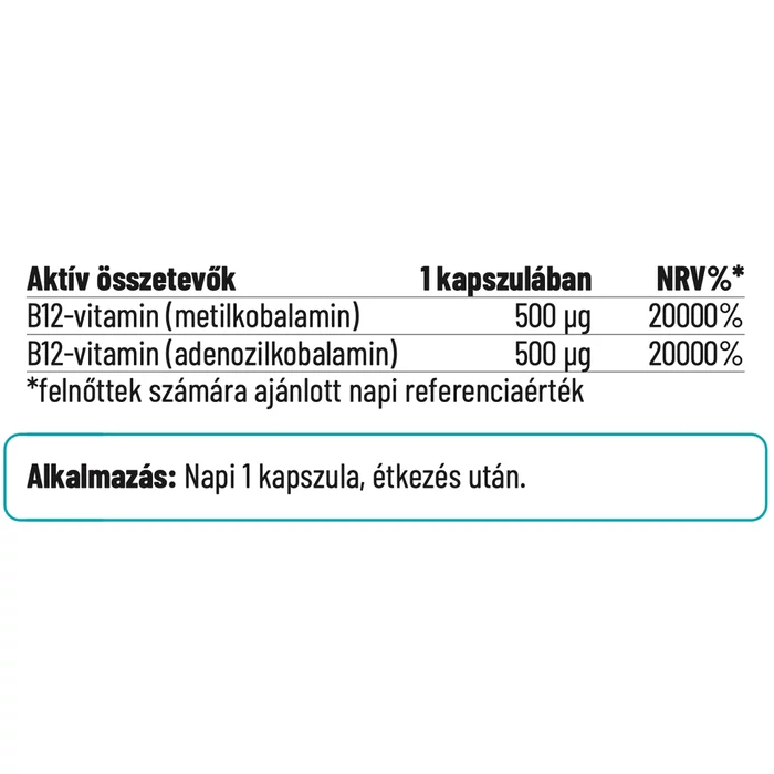 Nordvital B12-vitamin 1000mcg 60 db vegán kapszula