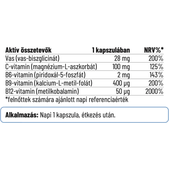 Nordvital Vas-biszglicinát 60 db vegán kapszula